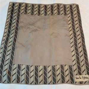 Diane von Furstenberg silk scarf, taupe & beige